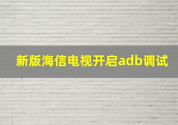 新版海信电视开启adb调试