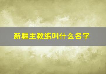 新疆主教练叫什么名字