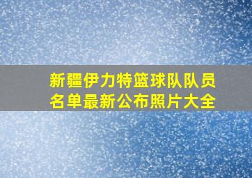 新疆伊力特篮球队队员名单最新公布照片大全