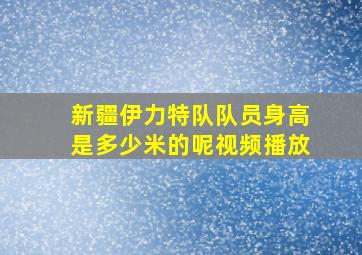 新疆伊力特队队员身高是多少米的呢视频播放