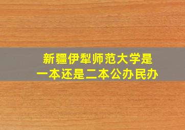 新疆伊犁师范大学是一本还是二本公办民办