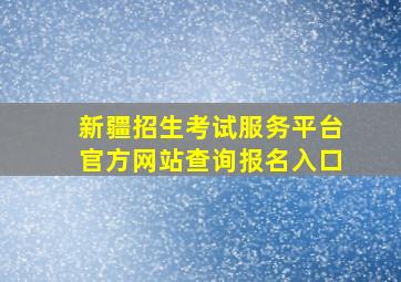 新疆招生考试服务平台官方网站查询报名入口