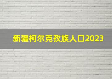 新疆柯尔克孜族人口2023