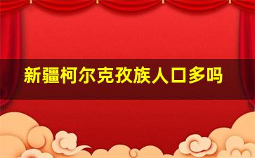 新疆柯尔克孜族人口多吗