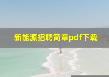 新能源招聘简章pdf下载