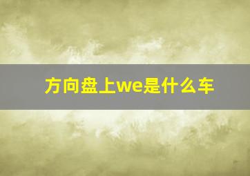 方向盘上we是什么车