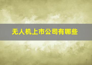 无人机上市公司有哪些