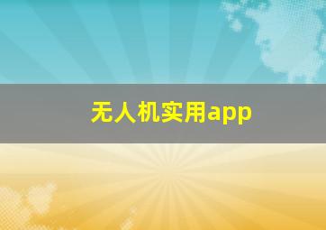 无人机实用app