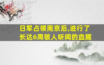 日军占领南京后,进行了长达6周骇人听闻的血腥