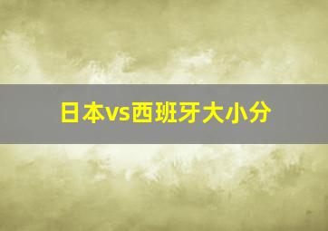 日本vs西班牙大小分