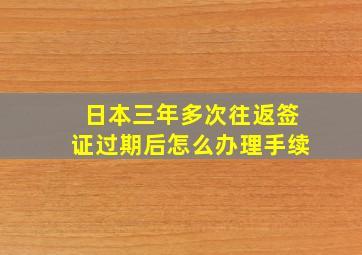 日本三年多次往返签证过期后怎么办理手续