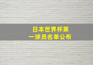 日本世界杯第一球员名单公布