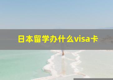 日本留学办什么visa卡