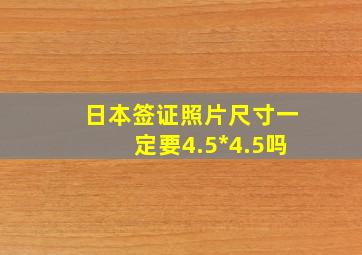 日本签证照片尺寸一定要4.5*4.5吗