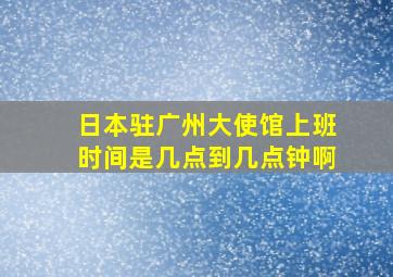 日本驻广州大使馆上班时间是几点到几点钟啊