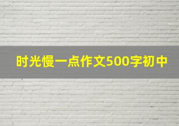 时光慢一点作文500字初中