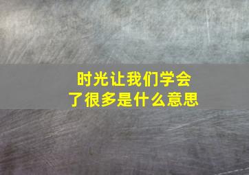 时光让我们学会了很多是什么意思