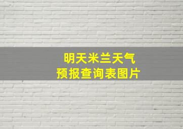 明天米兰天气预报查询表图片