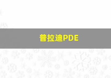 普拉迪PDE