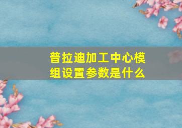 普拉迪加工中心模组设置参数是什么