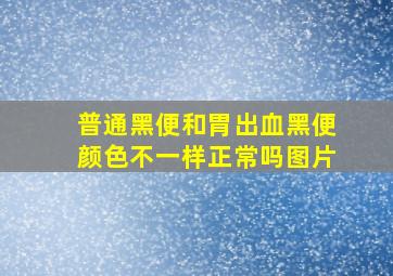 普通黑便和胃出血黑便颜色不一样正常吗图片