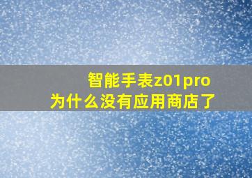 智能手表z01pro为什么没有应用商店了