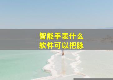 智能手表什么软件可以把脉