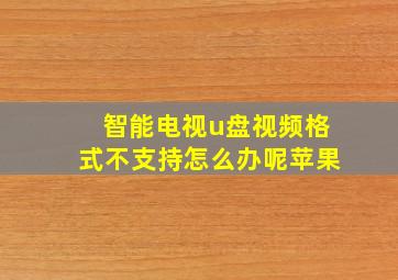 智能电视u盘视频格式不支持怎么办呢苹果