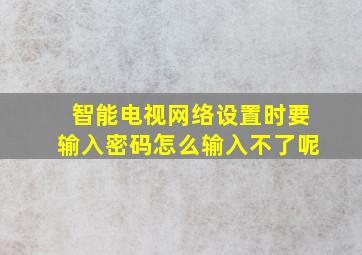 智能电视网络设置时要输入密码怎么输入不了呢