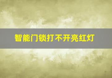 智能门锁打不开亮红灯