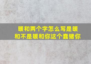 暖和两个字怎么写是暖和不是暖和你这个蠢猪你