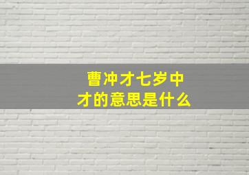 曹冲才七岁中才的意思是什么