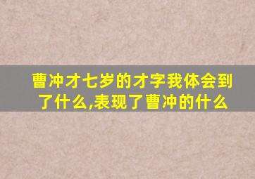 曹冲才七岁的才字我体会到了什么,表现了曹冲的什么