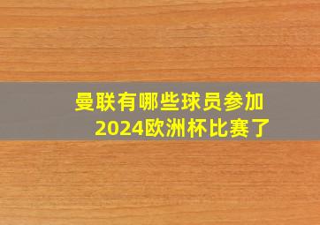 曼联有哪些球员参加2024欧洲杯比赛了