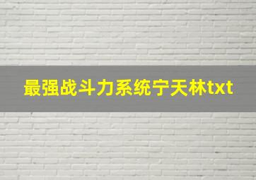 最强战斗力系统宁天林txt