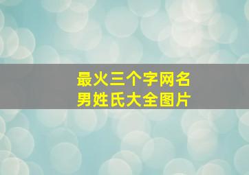 最火三个字网名男姓氏大全图片