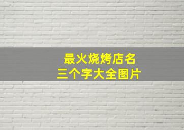 最火烧烤店名三个字大全图片