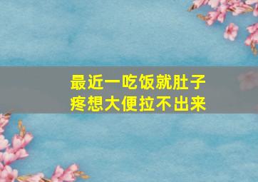 最近一吃饭就肚子疼想大便拉不出来