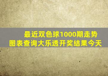 最近双色球1000期走势图表查询大乐透开奖结果今天