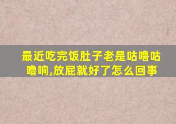 最近吃完饭肚子老是咕噜咕噜响,放屁就好了怎么回事