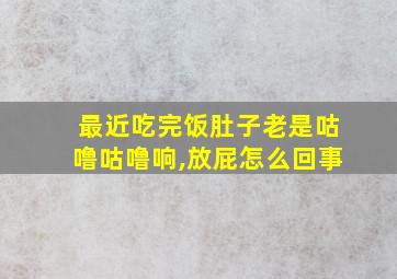 最近吃完饭肚子老是咕噜咕噜响,放屁怎么回事