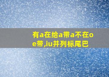 有a在给a带a不在oe带,iu并列标尾巴