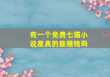 有一个免费七猫小说是真的能赚钱吗