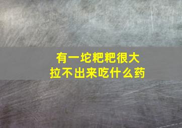 有一坨粑粑很大拉不出来吃什么药