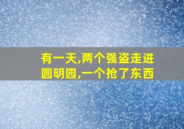 有一天,两个强盗走进圆明园,一个抢了东西