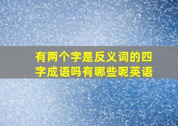 有两个字是反义词的四字成语吗有哪些呢英语