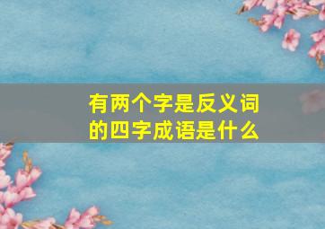 有两个字是反义词的四字成语是什么