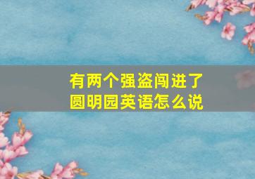 有两个强盗闯进了圆明园英语怎么说