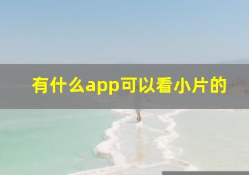 有什么app可以看小片的