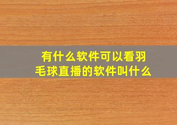 有什么软件可以看羽毛球直播的软件叫什么